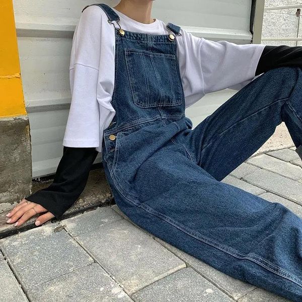 jeans korean loose denim overalls women spring autumn straight wide leg jeans vintage suspenders maxi baggy jumpsuits men woman s5xl, Blue
jeans korean loose denim overalls women spring autumn straight wide leg jeans vintage suspenders maxi baggy jumpsuits men woman s5xl, Blue