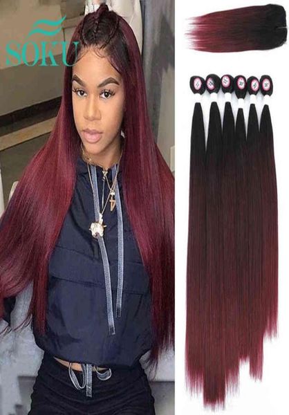 synthetic lace closure weaving bundles hair ombre dark red color weave bundles soku nature straight hair extensions 6 bundles h2203362959, Black
synthetic lace closure weaving bundles hair ombre dark red color weave bundles soku nature straight hair extensions 6 bundles h2203362959, Black
