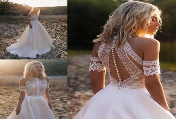 2021 romantic robe de mariee bohemian dress wedding dresses design lace satin bridal gowns button back aline2593034, White
2021 romantic robe de mariee bohemian dress wedding dresses design lace satin bridal gowns button back aline2593034, White