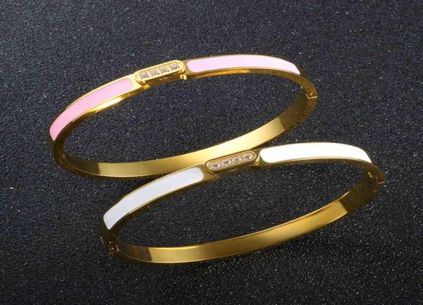 luxury pinkwhite color enamel epoxy bracelet for women men high quanlity goldplated stainless steel bangle couple jewelry gift6745792, Black
luxury pinkwhite color enamel epoxy bracelet for women men high quanlity goldplated stainless steel bangle couple jewelry gift6745792, Black