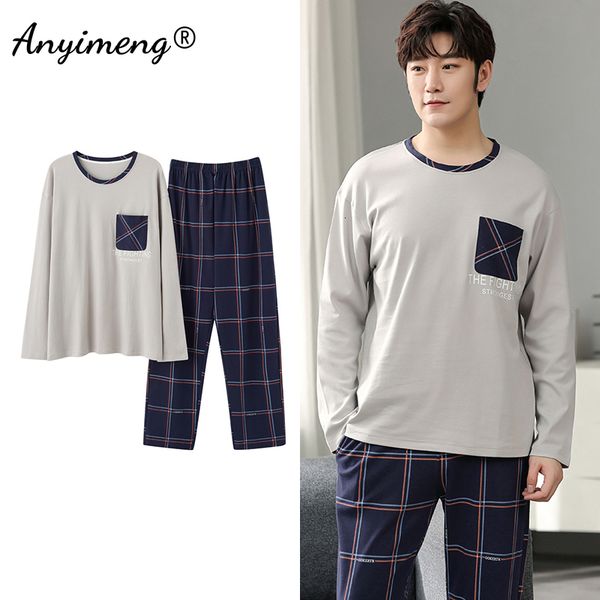men's sleepwear autumn long sleeve pajamas set for men plus size sleepwear kinttied cotton pajama for boy plaid minimalist style for ge, Black;brown
men's sleepwear autumn long sleeve pajamas set for men plus size sleepwear kinttied cotton pajama for boy plaid minimalist style for ge, Black;brown