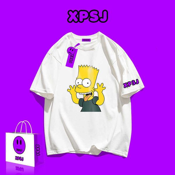 simpsons co branded short sleeve t-shirt men's round neck fashion summer ice white half underlay, White;black
simpsons co branded short sleeve t-shirt men's round neck fashion summer ice white half underlay, White;black