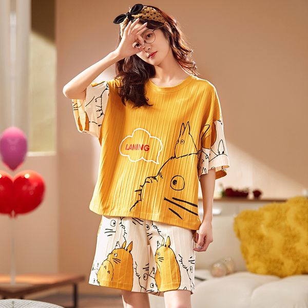 women's sleepwear summer women pyjamas cartoon pajamas sets sleepwear casual nightwear pijama mujer shorts short sleeve -2xl home clot, Black;red
women's sleepwear summer women pyjamas cartoon pajamas sets sleepwear casual nightwear pijama mujer shorts short sleeve -2xl home clot, Black;red