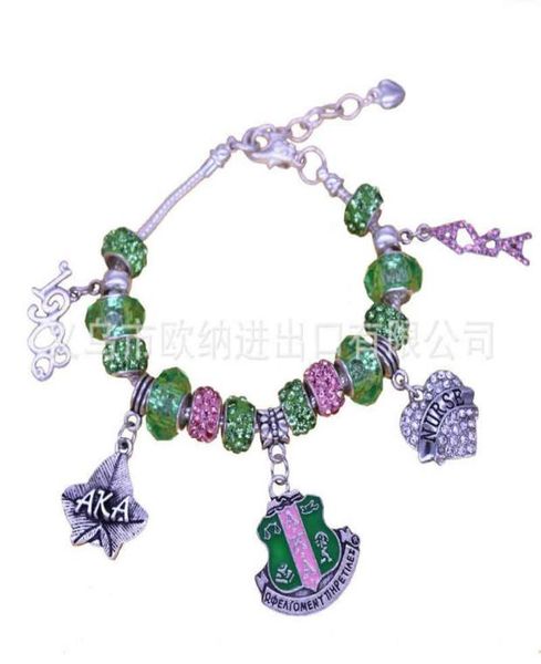 aka pink green gold charms bracelet alpha kap alpha sorority gold jewelry beads bracelet bangle4222462, Golden;silver
aka pink green gold charms bracelet alpha kap alpha sorority gold jewelry beads bracelet bangle4222462, Golden;silver
