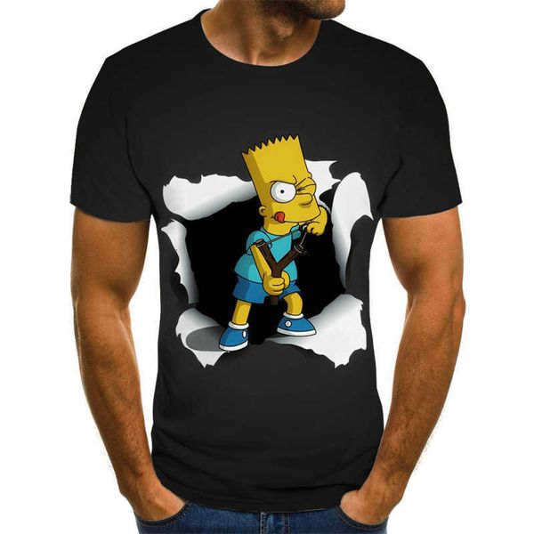2021 boys' t-shirt new fashion simpson 3d digital print wear short sleeve, White;black
2021 boys' t-shirt new fashion simpson 3d digital print wear short sleeve, White;black