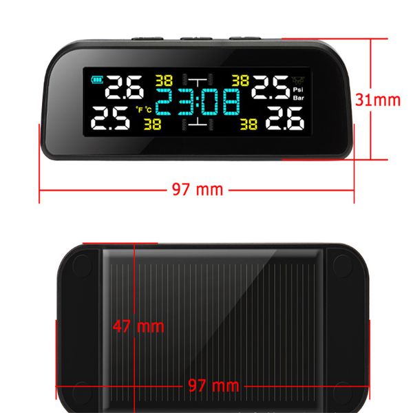 solar power tpms car tire pressure alarm monitor auto security system tyre pressure 360 adjustable temperature warning
solar power tpms car tire pressure alarm monitor auto security system tyre pressure 360 adjustable temperature warning