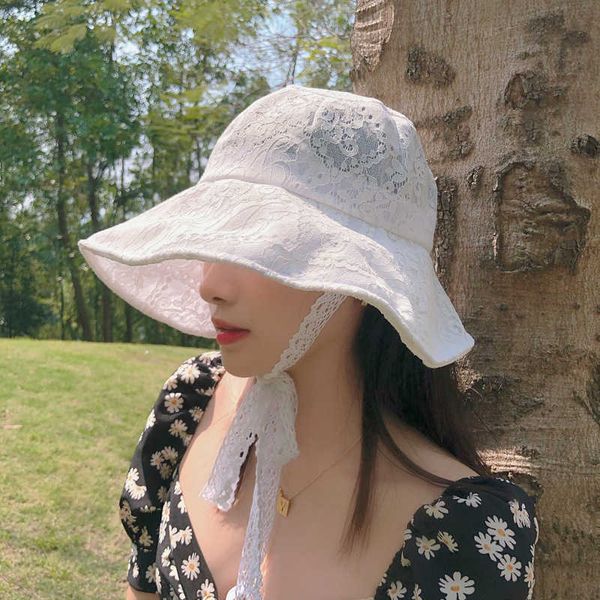 wide brim hats summer lace bucket hat women sun visor fashion fisherman elegant floral hat with ribbon floppy cap holiday luxury designer aa, Blue;gray
wide brim hats summer lace bucket hat women sun visor fashion fisherman elegant floral hat with ribbon floppy cap holiday luxury designer aa, Blue;gray