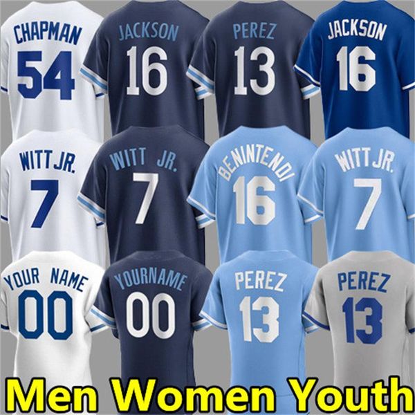 7 bobby witt jr. baseball jerseys 16 bo jackson royals 13 salvador perez 51 brady singer 17 hunter dozier 11 maikel garcia michael massey za, Blue;black
7 bobby witt jr. baseball jerseys 16 bo jackson royals 13 salvador perez 51 brady singer 17 hunter dozier 11 maikel garcia michael massey za, Blue;black
