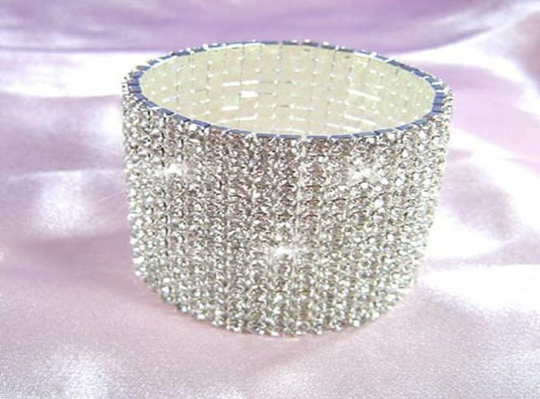 15 row stretch bridal clear crystal rhinestone bangle bracelet cb9157779977, Black
15 row stretch bridal clear crystal rhinestone bangle bracelet cb9157779977, Black