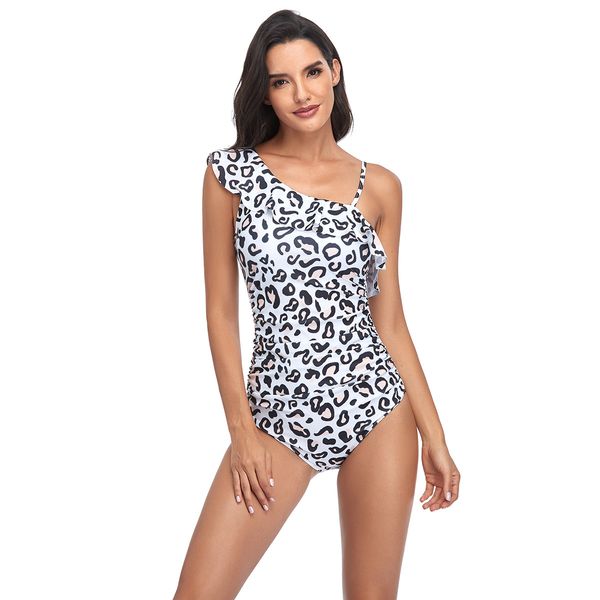 619s bala sloping shoulder womens swimwear bodysuits white / pink leopard printted one-piece swimsuit for girls waist slimming pleated bathi, White;black
619s bala sloping shoulder womens swimwear bodysuits white / pink leopard printted one-piece swimsuit for girls waist slimming pleated bathi, White;black