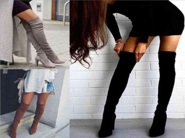 women boots 2022 party fashion suede leather shoe over the knee heels stretch flock winter high botas feminino 07198495330, Black
women boots 2022 party fashion suede leather shoe over the knee heels stretch flock winter high botas feminino 07198495330, Black