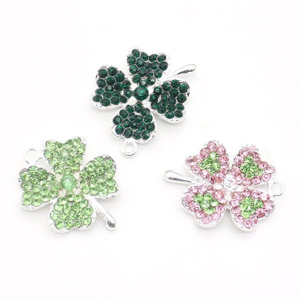 10pcs/lot lucky four leaves clover crystal pendant rhinestone plant leaf shape pendant for necklace, Silver
10pcs/lot lucky four leaves clover crystal pendant rhinestone plant leaf shape pendant for necklace, Silver