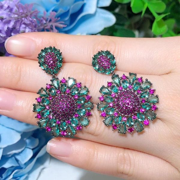 knot cwwzircons aesthetic brazilian pink and blue cubic zirconia crystal big dangle drop flower party earrings for women cz701, Silver
knot cwwzircons aesthetic brazilian pink and blue cubic zirconia crystal big dangle drop flower party earrings for women cz701, Silver