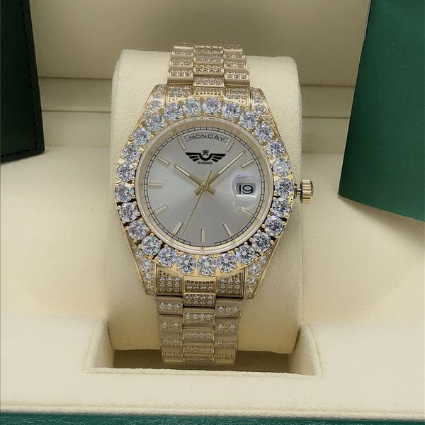 watch full diamond silver dail 228239 228396 sapphire big diamond bezel 43mm 18k gold men mens automatic wristwatch with original box, Slivery;brown
watch full diamond silver dail 228239 228396 sapphire big diamond bezel 43mm 18k gold men mens automatic wristwatch with original box, Slivery;brown