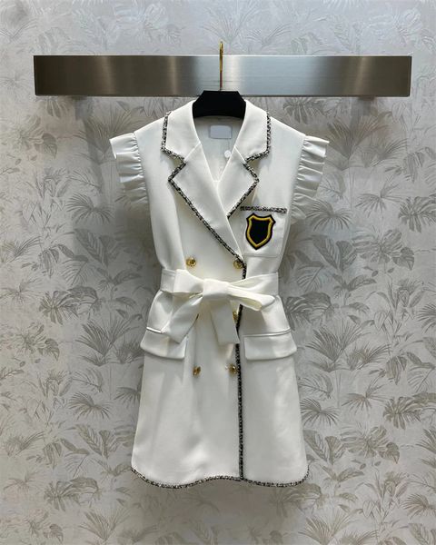 women designer dresses fashion elegant double breaste turn down collar sleeveless badge dress sleeveless high waist pocket dress, Black;gray
women designer dresses fashion elegant double breaste turn down collar sleeveless badge dress sleeveless high waist pocket dress, Black;gray