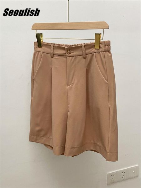 capris seoulish summer 2022 new women casual half pants khaki high waist chic wide leg pant elegant office loose trousers pocket, Black;white
capris seoulish summer 2022 new women casual half pants khaki high waist chic wide leg pant elegant office loose trousers pocket, Black;white