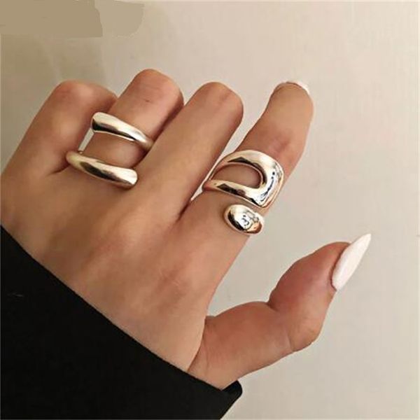 new european and american fashion creative ring with hollow irregular geometric alloy metal opening ring for girls' day party jewelry g, Silver
new european and american fashion creative ring with hollow irregular geometric alloy metal opening ring for girls' day party jewelry g, Silver