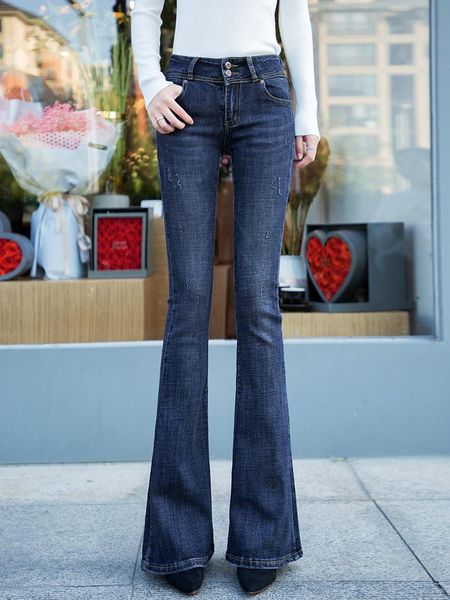 capris women's high waist flare jeans spring autumn slim micro flare denim pants lady streetwear casual two buttons boot cut trousers, Black;white
capris women's high waist flare jeans spring autumn slim micro flare denim pants lady streetwear casual two buttons boot cut trousers, Black;white