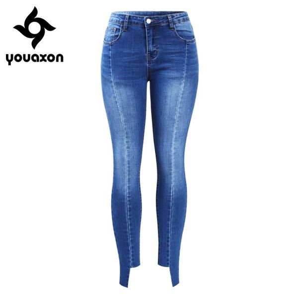 jeans 2154 youaxon spliced jeans with fake back pockets woman stretchy irregular skinny denim pants trousers for women, Blue
jeans 2154 youaxon spliced jeans with fake back pockets woman stretchy irregular skinny denim pants trousers for women, Blue