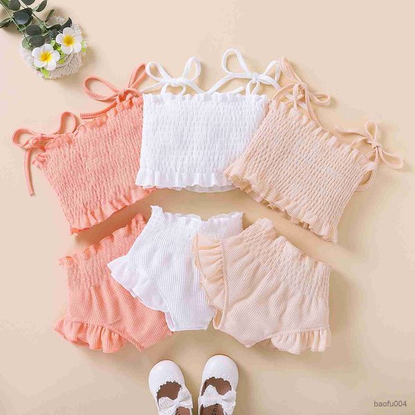clothing sets infant baby girls two-piece clothes outfit tie-up strap sleeveless ruched solid color and shorts r230718, White
clothing sets infant baby girls two-piece clothes outfit tie-up strap sleeveless ruched solid color and shorts r230718, White