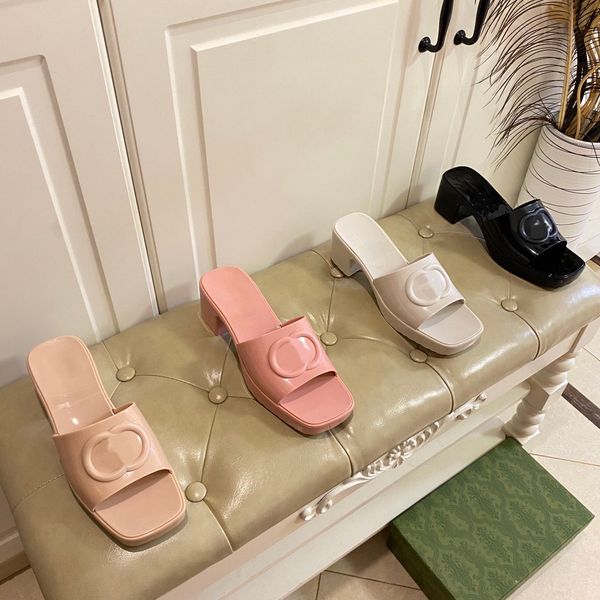 60mm rubber slide sandals logo details flip-flops open toe for women luxury designers shoes factory footwear with box, Black
60mm rubber slide sandals logo details flip-flops open toe for women luxury designers shoes factory footwear with box, Black