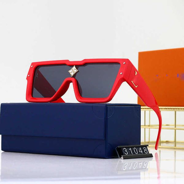 

Designer LOU VUT luxury cool sunglasses fashion large Frame Sunglasses Women's street photography integrated men's conjoined piece Fashion with original box