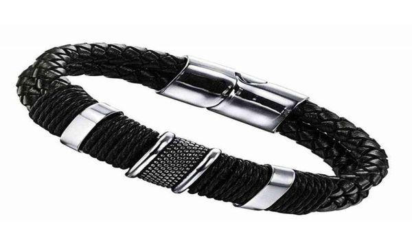 retro jewelry mens 316l stainless steel braided leather bracelet cuff magnetic clasp bangle vintage gift4991379, Black
retro jewelry mens 316l stainless steel braided leather bracelet cuff magnetic clasp bangle vintage gift4991379, Black