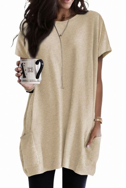 khaki side pockets short sleeve tunic 2023 new b7cq#, White
khaki side pockets short sleeve tunic 2023 new b7cq#, White