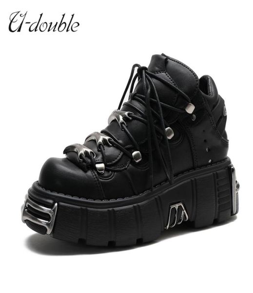 udouble brand punk style women shoes laceup heel height 6cm platform shoes woman gothic ankle boots metal decor woman sneakers 22435955, Black
udouble brand punk style women shoes laceup heel height 6cm platform shoes woman gothic ankle boots metal decor woman sneakers 22435955, Black