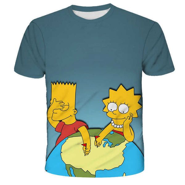 trend summer animation simpsons 3d digital printing loose sports short sleeved t-shirt, White;black
trend summer animation simpsons 3d digital printing loose sports short sleeved t-shirt, White;black