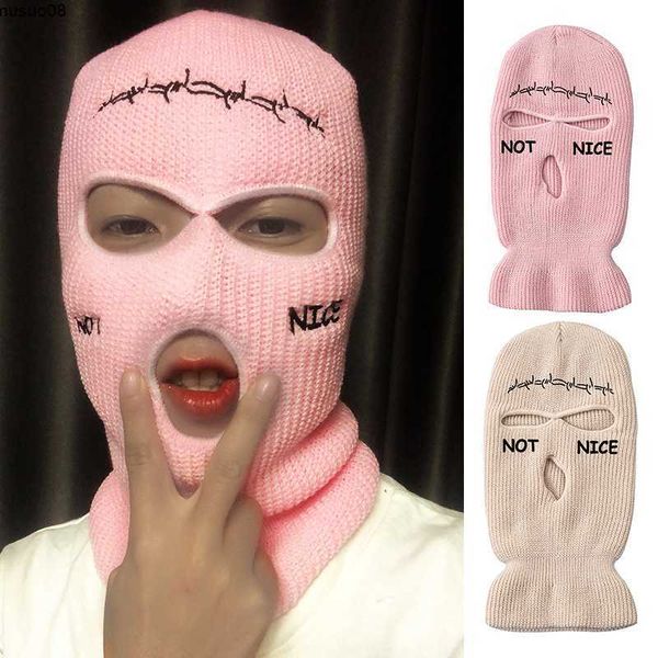 beanie/skull caps 2021 autumn winter ski mask 3-hole knit hat full face cover balaclava hats funny party embroidery beanies caps j230518, Blue;gray
beanie/skull caps 2021 autumn winter ski mask 3-hole knit hat full face cover balaclava hats funny party embroidery beanies caps j230518, Blue;gray