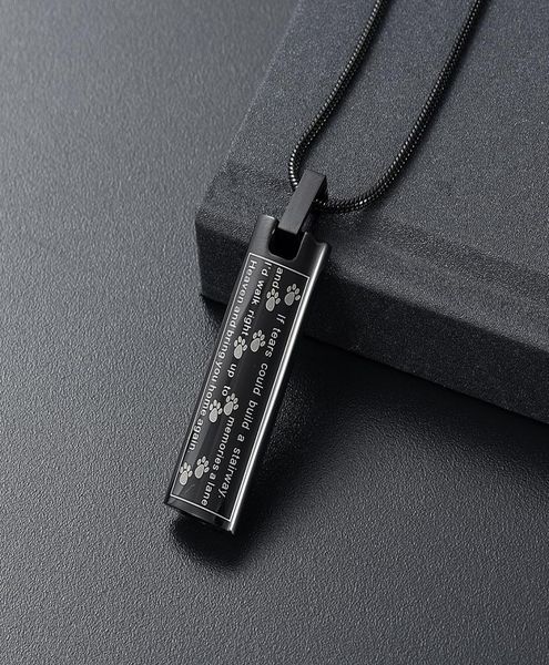 h888 black color bar cremation necklace engraving with animal paws funeral urn ashes holder stainless steel cremation jewelry7322617, Silver
h888 black color bar cremation necklace engraving with animal paws funeral urn ashes holder stainless steel cremation jewelry7322617, Silver