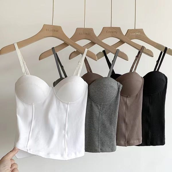 camisoles tanks fixed cup camisole for women with chest pads breathable korean version of the bottoming coat 230518, Black;white
camisoles tanks fixed cup camisole for women with chest pads breathable korean version of the bottoming coat 230518, Black;white