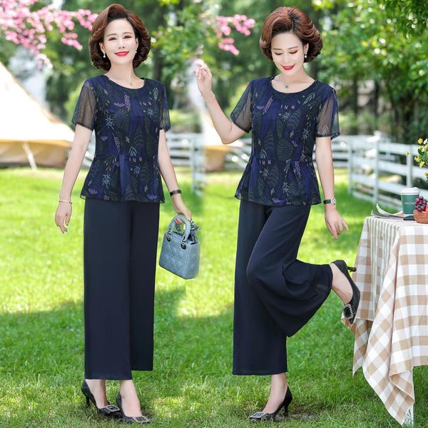 dress mother summer short sleeve tshirt ops + pants middleaged women clothes temperament two pieces of suits female age 2 pieces set, White
dress mother summer short sleeve tshirt ops + pants middleaged women clothes temperament two pieces of suits female age 2 pieces set, White