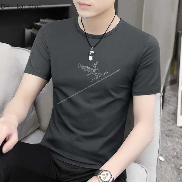new modal ice silk short sleeve summer fashion brand round neck feel quick dry, White;black
new modal ice silk short sleeve summer fashion brand round neck feel quick dry, White;black