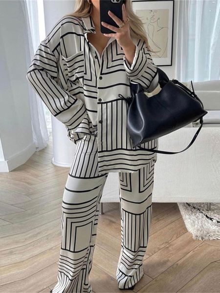 women's two piece pants women casual print high waist pants sets spring elegant loose long sleeve blouse home two piece set fashion wid, White
women's two piece pants women casual print high waist pants sets spring elegant loose long sleeve blouse home two piece set fashion wid, White