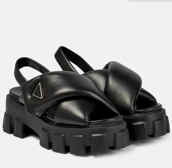 women summer wedge sandal flat heels monolith padded nappa leather platform sandals white black leathers luxury designer with box 35-42eu
women summer wedge sandal flat heels monolith padded nappa leather platform sandals white black leathers luxury designer with box 35-42eu