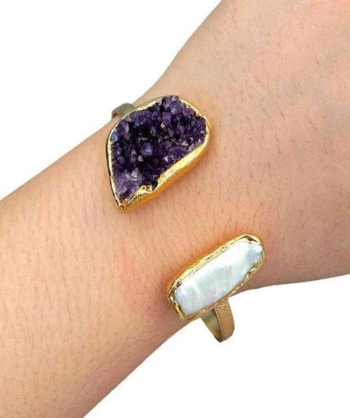 yygem natural purple amethyst druzy cultured white biwa pearl bangle bracelet fashion women jewelry8135267, Black
yygem natural purple amethyst druzy cultured white biwa pearl bangle bracelet fashion women jewelry8135267, Black