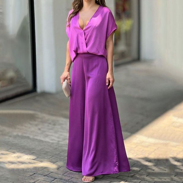 women's two piece pants fuikio s-3xl women's casual suit purple short-sleeved low-cut v-neck ide-leg trousers fashion sports two-p, White
women's two piece pants fuikio s-3xl women's casual suit purple short-sleeved low-cut v-neck ide-leg trousers fashion sports two-p, White