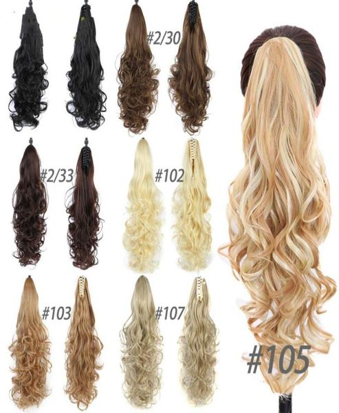 22inches synthetic women claw on ponytail clip in hair extensions curly style pony tail hairpiece black brown blonde hairstyles6360561
22inches synthetic women claw on ponytail clip in hair extensions curly style pony tail hairpiece black brown blonde hairstyles6360561