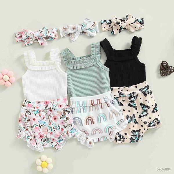 clothing sets infant newborn baby girls shorts set sleeveless and flower/rainbow/butterfly print shorts and hairband 3pcs set 0-18m r230518, White
clothing sets infant newborn baby girls shorts set sleeveless and flower/rainbow/butterfly print shorts and hairband 3pcs set 0-18m r230518, White