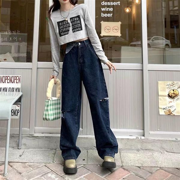 jeans girl high waist baggy jeans woman hole vintage streetwear hiphop stylish wide leg trouser female daily allmatch trendy, Blue
jeans girl high waist baggy jeans woman hole vintage streetwear hiphop stylish wide leg trouser female daily allmatch trendy, Blue