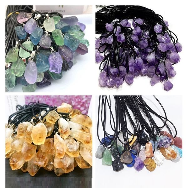 chokers 20pcs natural irregular raw ore fluorite crystal pendant necklace energy stone healing amethysts meditation yoga gift wholesale 2305, Golden;silver
chokers 20pcs natural irregular raw ore fluorite crystal pendant necklace energy stone healing amethysts meditation yoga gift wholesale 2305, Golden;silver
