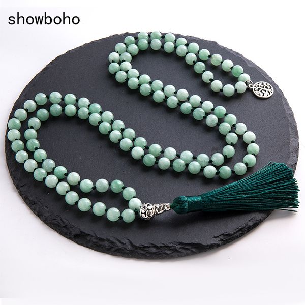 chokers 8mm burmese jade knotted beaded mala necklace meditation yoga blessing lucky tibetan jewelry 108 japamala rosary tassel pendent 2305, Golden;silver
chokers 8mm burmese jade knotted beaded mala necklace meditation yoga blessing lucky tibetan jewelry 108 japamala rosary tassel pendent 2305, Golden;silver