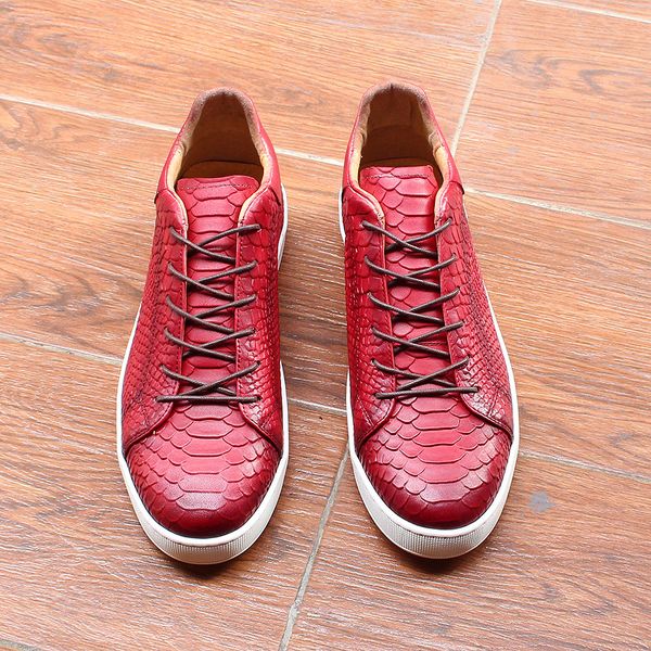 mens casual shoes genuine cow leather fashion snake pattern handmade lace up daily breathable derby shoes for men sneakers, Black
mens casual shoes genuine cow leather fashion snake pattern handmade lace up daily breathable derby shoes for men sneakers, Black