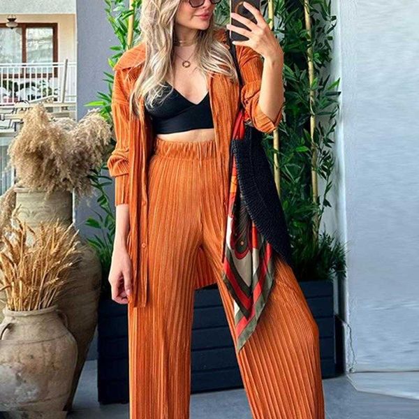 shirt outfit womens solid color pants pleated long sleeve comfort and casual trousers two piece set, White
shirt outfit womens solid color pants pleated long sleeve comfort and casual trousers two piece set, White
