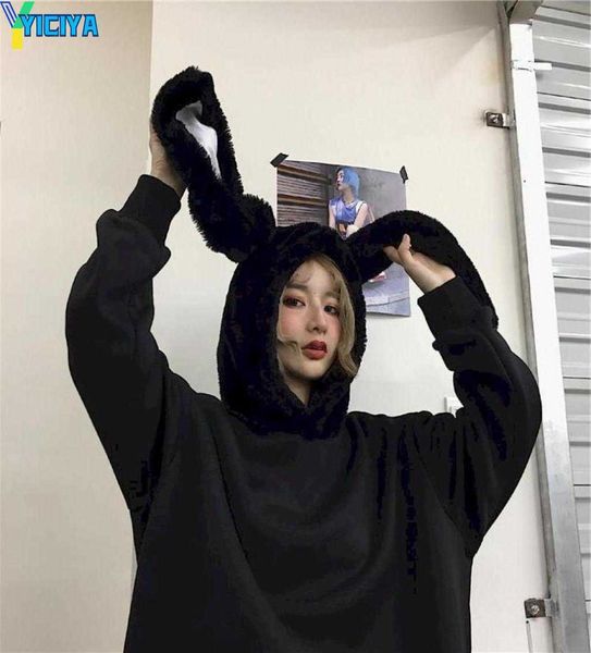 yiciya oversize balck long hoodies women sweatshirt clothes gothic streetwear loose harajuku hooded rabbit ear hooded pullovers, Black
yiciya oversize balck long hoodies women sweatshirt clothes gothic streetwear loose harajuku hooded rabbit ear hooded pullovers, Black