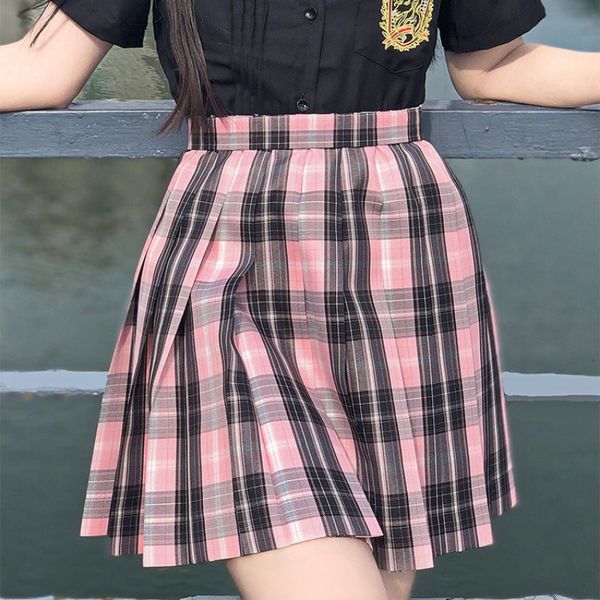 skirts japanese preppy style sweet plaid skirts women gothic pink black high waist pleated mini skirt kawaii girls jk uniform harajuku 23051
skirts japanese preppy style sweet plaid skirts women gothic pink black high waist pleated mini skirt kawaii girls jk uniform harajuku 23051
