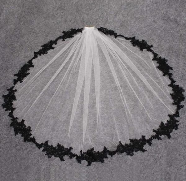 bridal veils black lace appliques white ivory tulle short wedding one layer veil with comb accessories veu de noiva4741233
bridal veils black lace appliques white ivory tulle short wedding one layer veil with comb accessories veu de noiva4741233