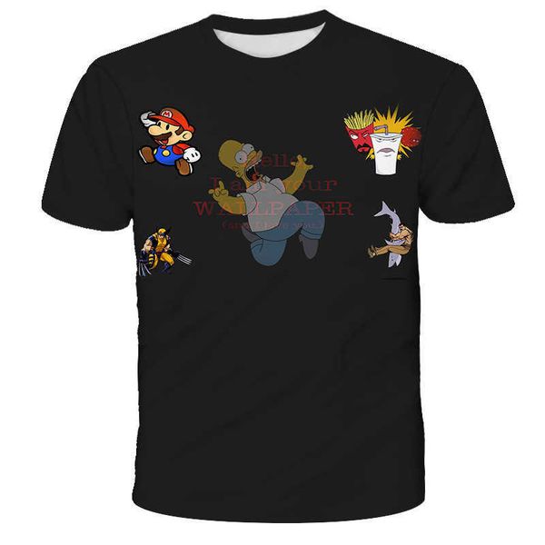 3d digital printed simpson cartoon loose fitting casual round neck short sleeved t-shirt top, White;black
3d digital printed simpson cartoon loose fitting casual round neck short sleeved t-shirt top, White;black